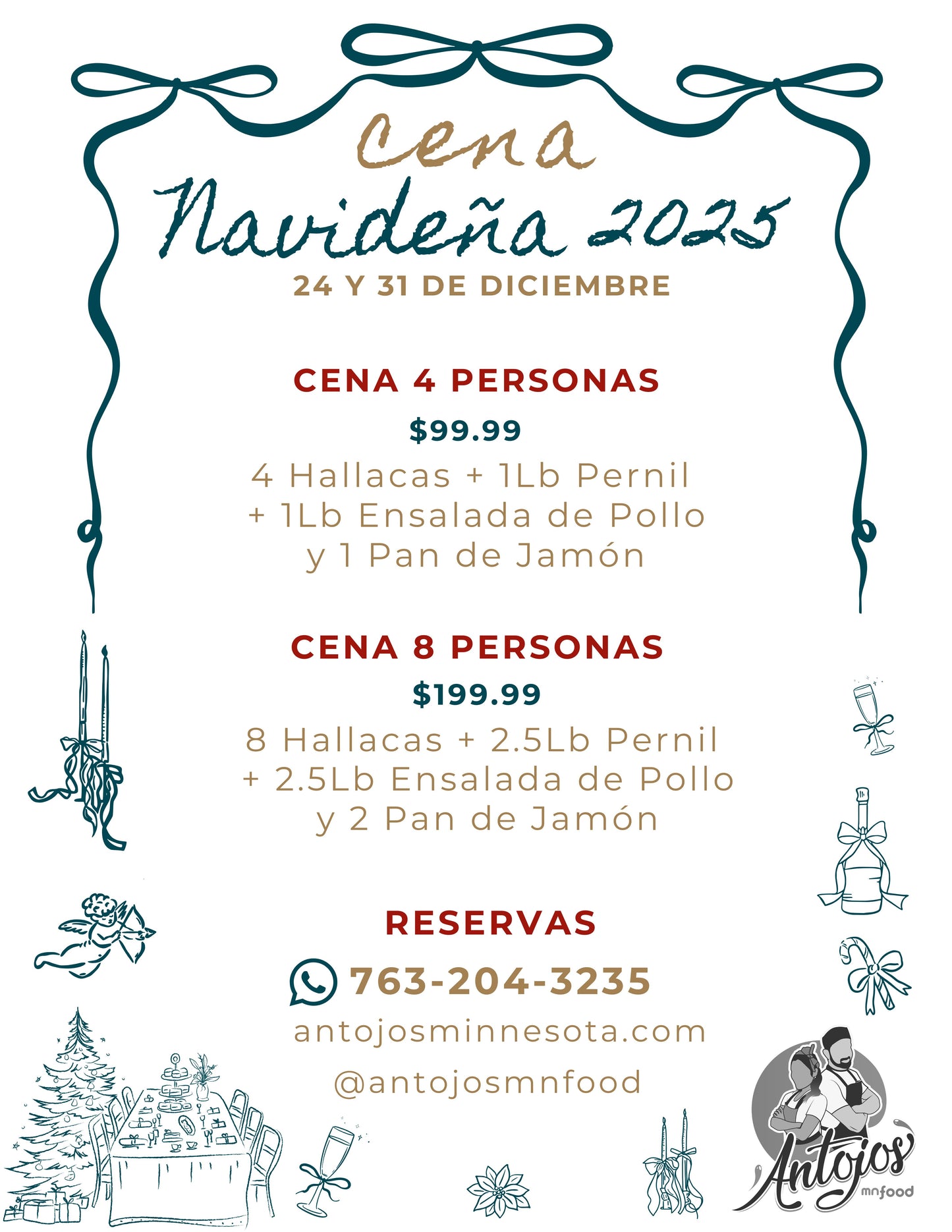 CENA NAVIDENA 24 de DICIEMBRE para 4 personas